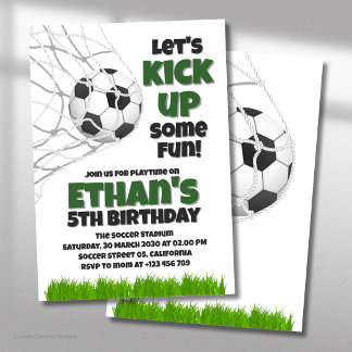 Invitación Fiesta de Cumpleaños de Fútbol Let's Kick It Up