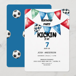 Invitación Fiesta de cumpleaños de fútbol para cualquier edad