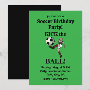 Invitación Fiesta de Cumpleaños de Fútbol para Jugador y Entr