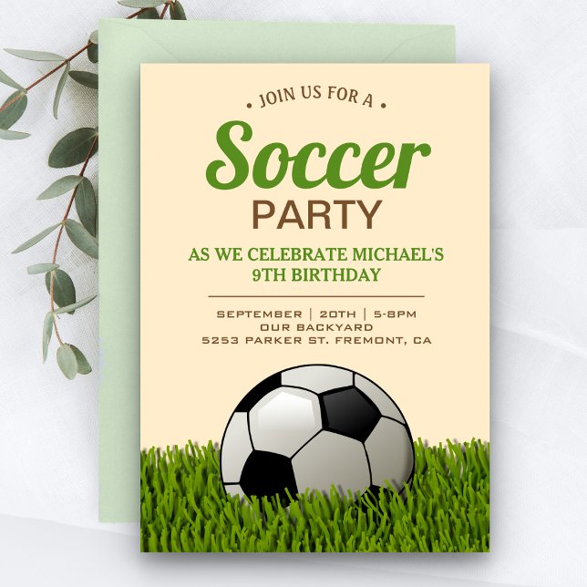 Invitación Fiesta de Cumpleaños de Fútbol para Niños (Subido por el creador)