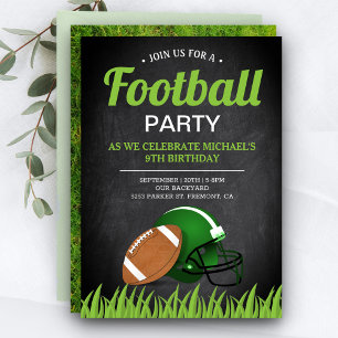 Invitación Fiesta de cumpleaños de fútbol para niños Chalkboa
