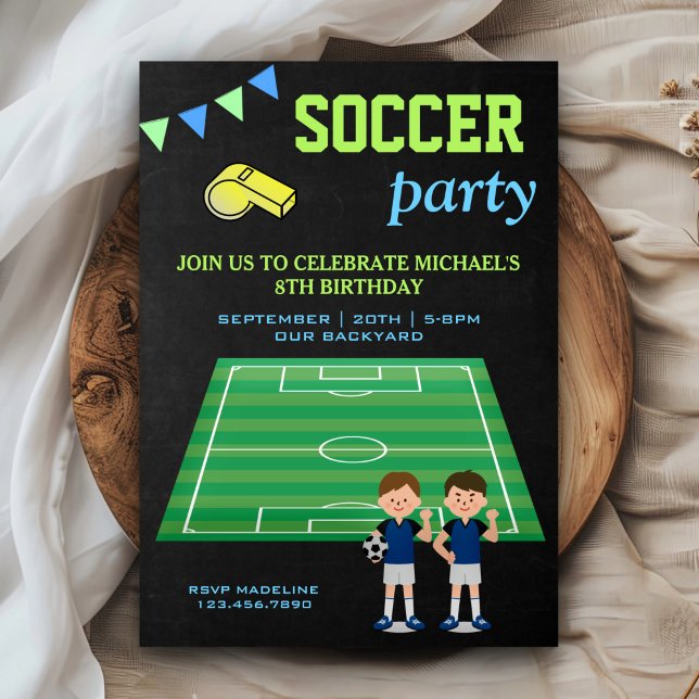 Invitación Fiesta de Cumpleaños de Fútbol para Niños Tema Dep (Subido por el creador)