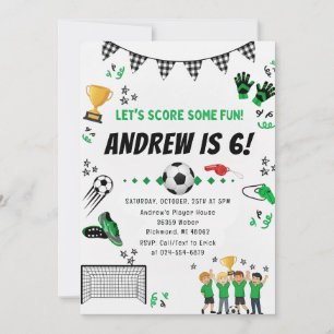 Invitación Fiesta de Cumpleaños de Fútbol Personalizada