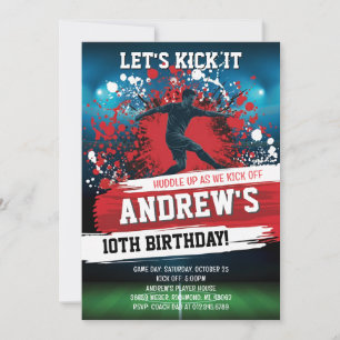 Invitación Fiesta de Cumpleaños de Fútbol Personalizada