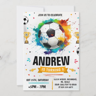Invitación Fiesta de Cumpleaños de Fútbol Personalizado