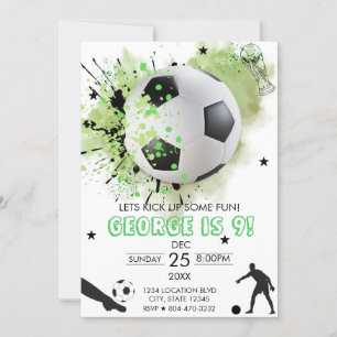 Invitación Fiesta de cumpleaños de fútbol soccer
