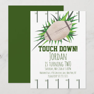Invitación Fiesta de Cumpleaños de Fútbol Sport TouchDown Pre