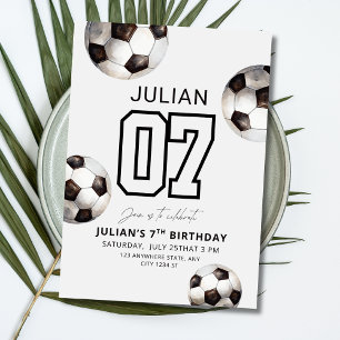 Invitación Fiesta de Cumpleaños de Fútbol Tema Deportes Chico