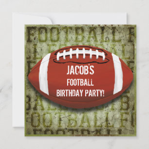 Invitación Fiesta de cumpleaños de fútbol Vintage Green Grung