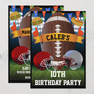 Invitación Fiesta de cumpleaños de fútbol y barbacoa