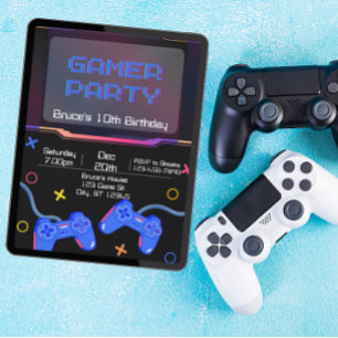 Invitación Fiesta de cumpleaños de Gamer