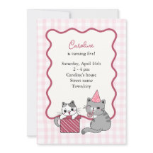 Fiesta de Cumpleaños de Gatito Rosa Adorable para