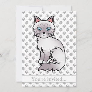 Invitación Fiesta de cumpleaños de gato Birmanio atigrado de