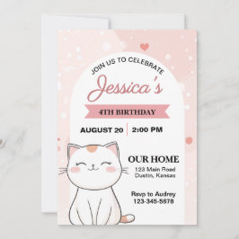 Invitación Fiesta de cumpleaños de gatos aburrida y cariñosa