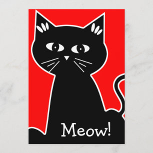 Invitación Fiesta de Cumpleaños de Gatos Geniales - Gato de D