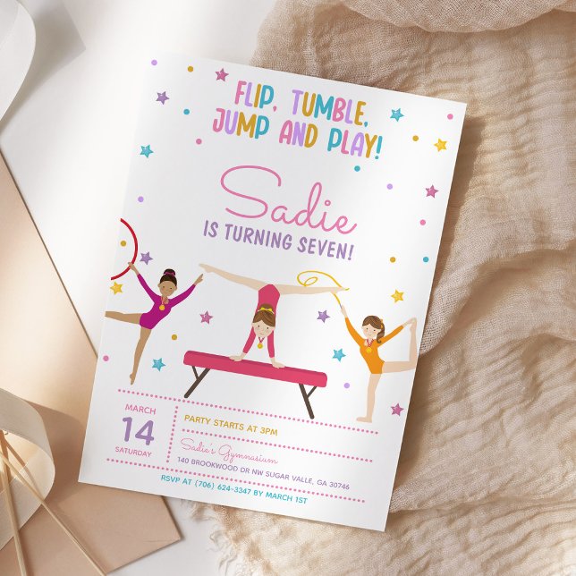 Invitación Fiesta de cumpleaños de gimnasia (Subido por el creador)