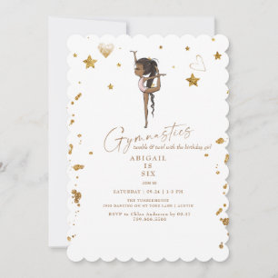 Invitación Fiesta de cumpleaños de gimnasia con volteretas ro