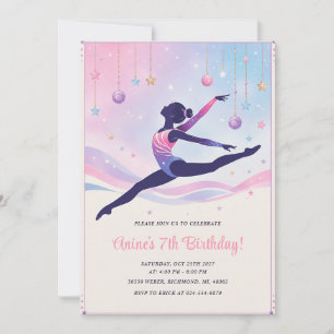 Invitación Fiesta de cumpleaños de gimnasia para niñas person