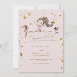 Invitación Fiesta de cumpleaños de gimnasia Tumble & Twirl