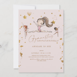 Invitación Fiesta de cumpleaños de gimnasia Tumble & Twirl II