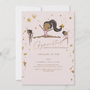 Invitación Fiesta de cumpleaños de gimnasia Tumble Twirl IV