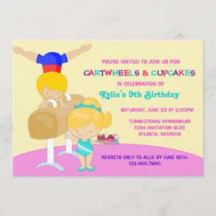 Invitación Fiesta de Cumpleaños de Gimnasia Volteretas y Cupc