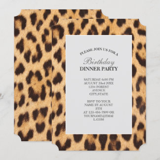 Invitación fiesta de cumpleaños de girly moda leopard print s
