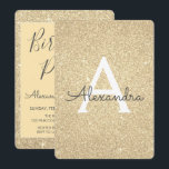 Invitación Fiesta de cumpleaños de Girly, Purpurina de la Mar<br><div class="desc">Purpurina de la Marcha de Oro Girly Nacimiento Monograma nombre de fiesta e invitación a fiesta de cumpleaños inicial. Esta invitación es perfecta para el Fiesta Girly Purpurina Gold Sparkle que busca celebrar en Luxury.</div>