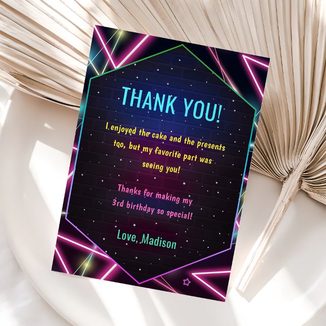 Invitación Fiesta de cumpleaños de Glow Neon Lights (Subido por el creador)