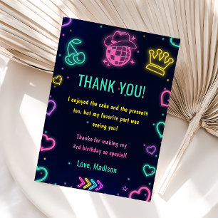 Invitación Fiesta de cumpleaños de Glow Neon Lights