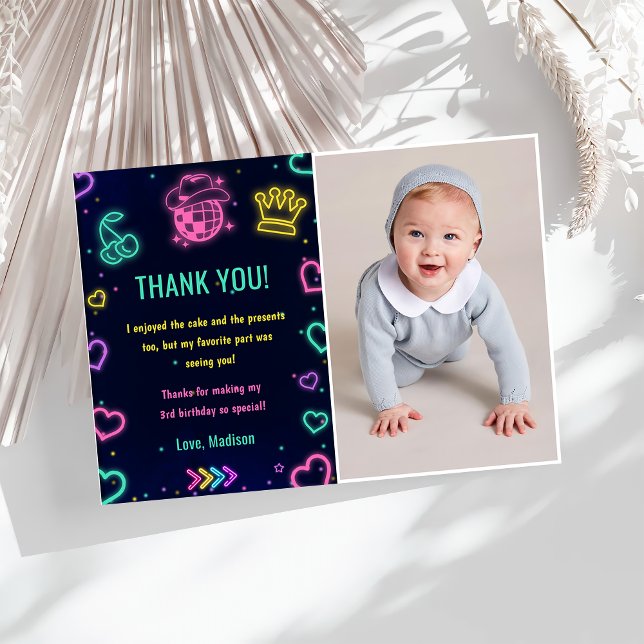 Invitación Fiesta de cumpleaños de Glow Neon Lights (Subido por el creador)