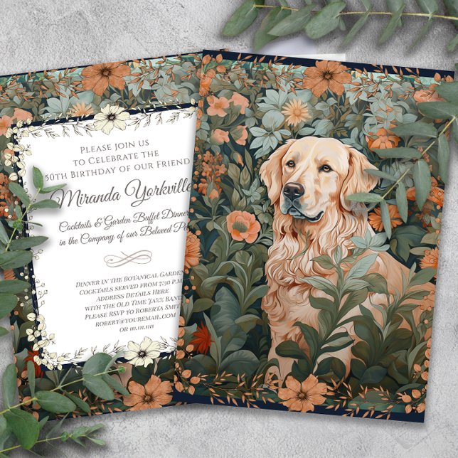 Invitación Fiesta de cumpleaños de Golden Retriever con estil (Subido por el creador)