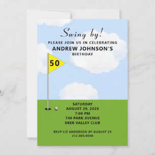 Invitación Fiesta de cumpleaños de golf