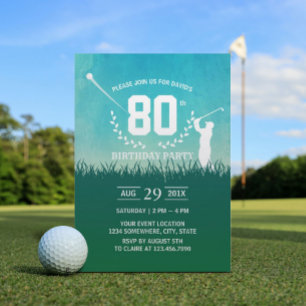 Invitación Fiesta de cumpleaños de golf