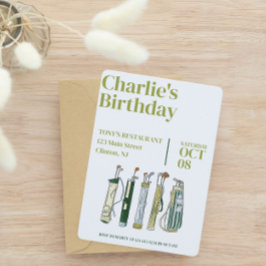 Invitación Fiesta de cumpleaños de golf