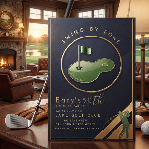 Invitación  Fiesta de cumpleaños de golf adulto 