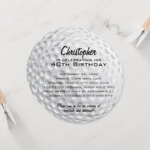 Invitación Fiesta de cumpleaños de Golf Ball