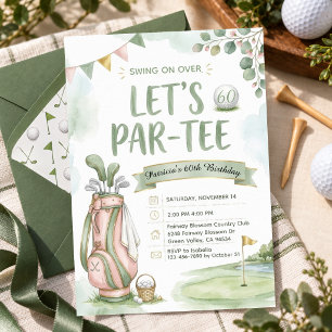 Invitación Fiesta de cumpleaños de golf con tema Par-Tee Depo