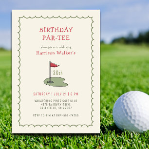 Invitación Fiesta de Cumpleaños de Golf Cualquier Edad Traída