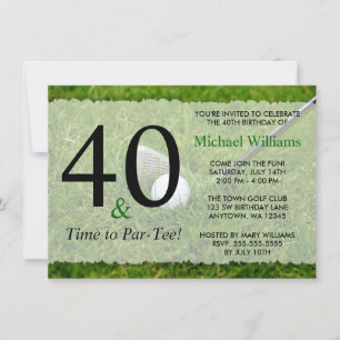 Invitación Fiesta de cumpleaños de golf número 40