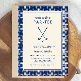 Invitación Fiesta de cumpleaños de golf para adultos modernos