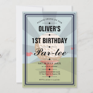 Invitación Fiesta de cumpleaños de golf para cualquier edad 