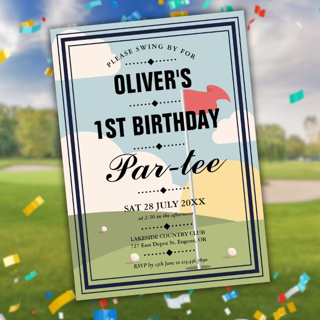 Invitación Fiesta de cumpleaños de golf para cualquier edad (Golf Partee Any Age Birthday Party Invitation)