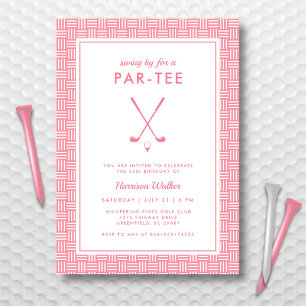 Invitación Fiesta de cumpleaños de golf para ella a cualquier