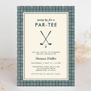 Invitación Fiesta de cumpleaños de golf para hombres de cualq