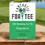 Invitación Fiesta de cumpleaños de golf para Tee 40 cumpleaño<br><div class="desc">Invitación a la fiesta de 40 años de golf verde,  negro y blanco. Personalízalo con los detalles de tu evento.</div>