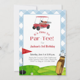 Invitación Fiesta de cumpleaños de golf Retirement Blue Water