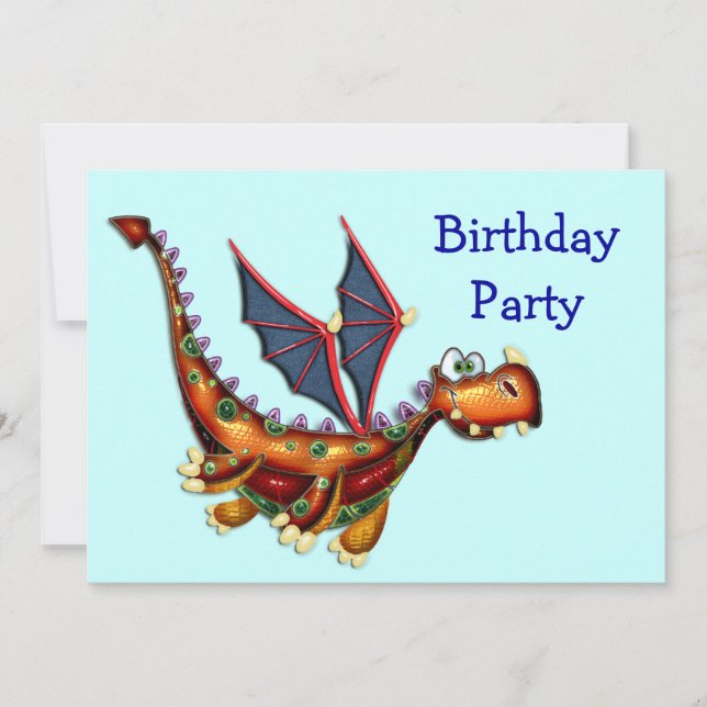 Invitación Fiesta de cumpleaños de Goofy Flying Dragon (Anverso)