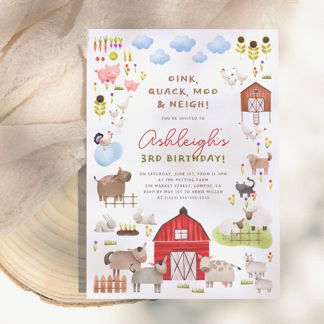 Invitación Fiesta de Cumpleaños de Granja: Alboroto en el Cor (Subido por el creador)