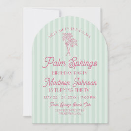 Invitación Fiesta de cumpleaños de Green Palm Springs Pastel